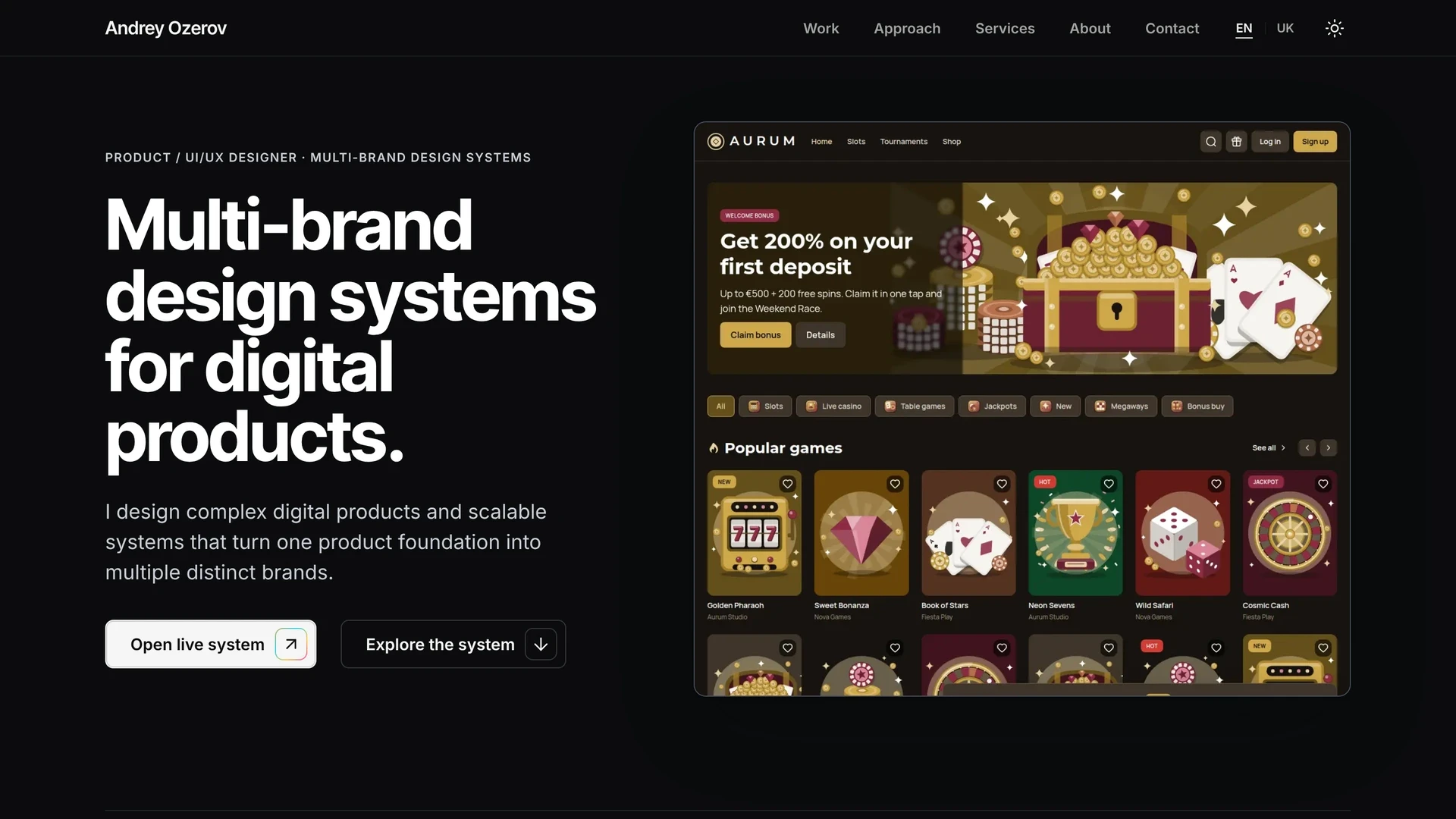 Home page of this site: the hero with the live demo